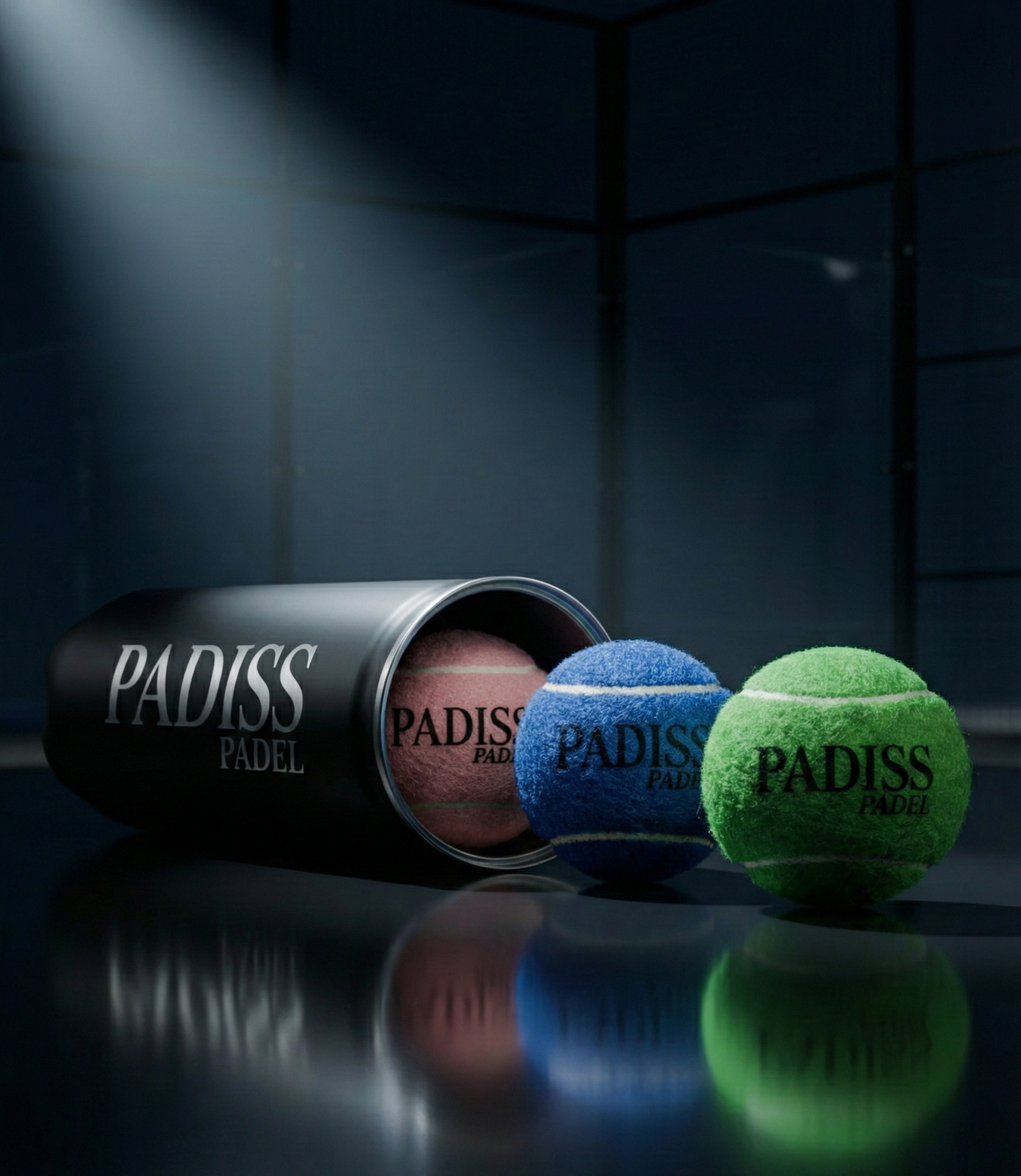 Tube de 3 balles de padel colorées